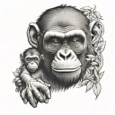 ape protecting his family tattoo design idea