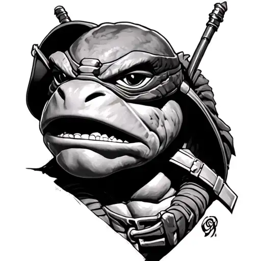 realistic Donatello  teenage mutant ninja turtles tattoo design idea