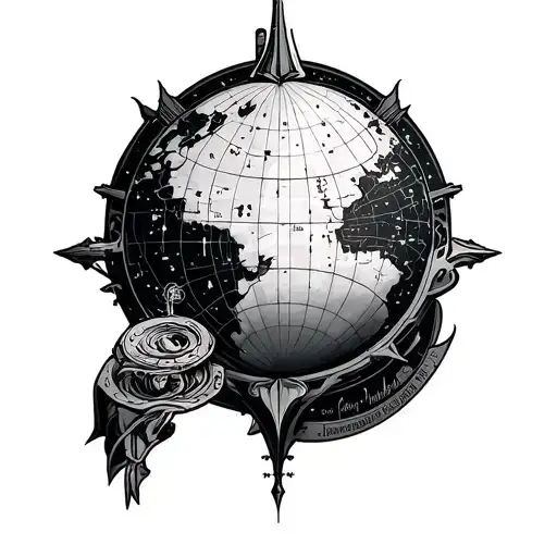 give me a tattoo design that has the pulsar map of the voiager in it and also is in a dark steampunk and has lovecraftia tattoo design idea