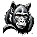 Dolphin, Wolf, Chimp, Gorilla tattoo design idea