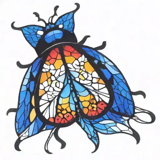 ladybug made of stained glass tattoo design idea