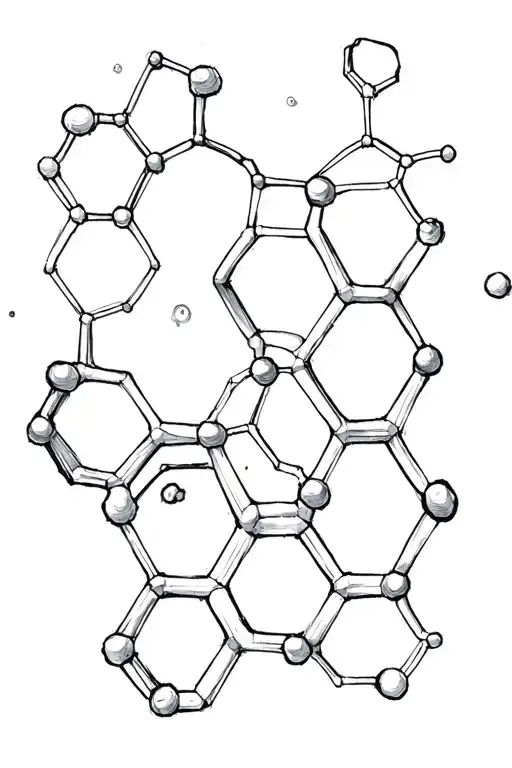  serotonin and dopamine chemical structures in a honeycomb tattoo design idea
