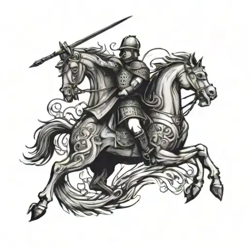 st george and the dragon tattoo design idea