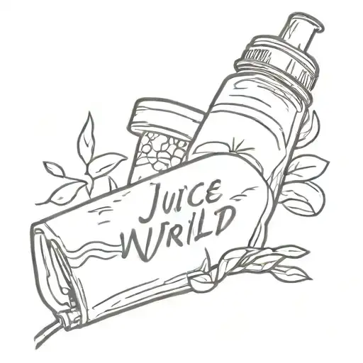 juice wrld takeing drugs tattoo design idea