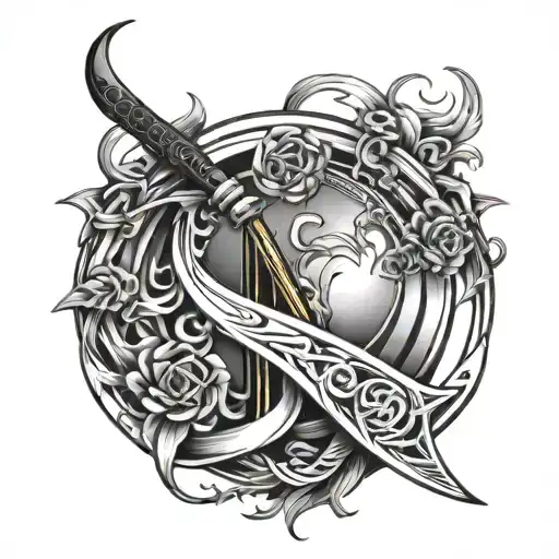 scythe black tattoo design idea