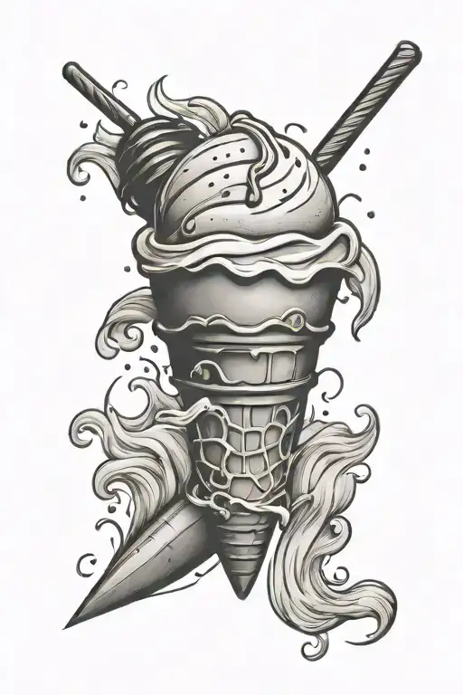 ice cream tempested tattoo design idea