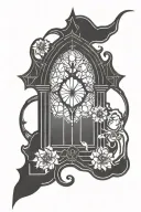gothic window tattoo design idea