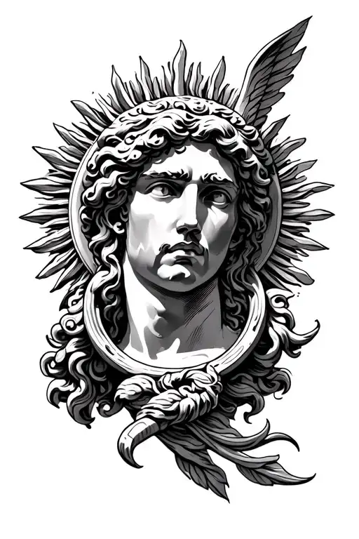 greek god apollo lyre sun on outer forearm tattoo tattoo design idea