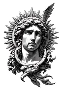 greek god apollo lyre sun on outer forearm tattoo tattoo design idea