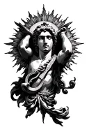 greek god apollo lyre sun on outer forearm tattoo tattoo design idea