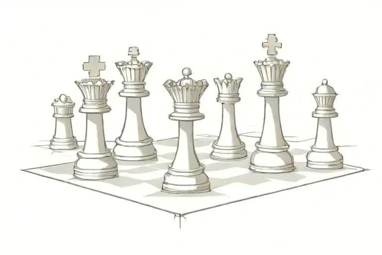 I want two tower chess pieces one next to each other, centered at the middle inside a rectangular wide plaque tattoo design idea