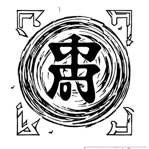I want a 8 trigram seal design from Naruto as the base for my tattoo but I want the spiral and the Japanese kanji to be  tattoo design idea