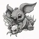 Stitch And Angel tattoo design idea