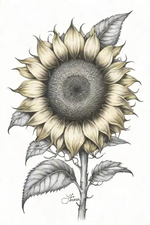 single sunflower tattoo design idea