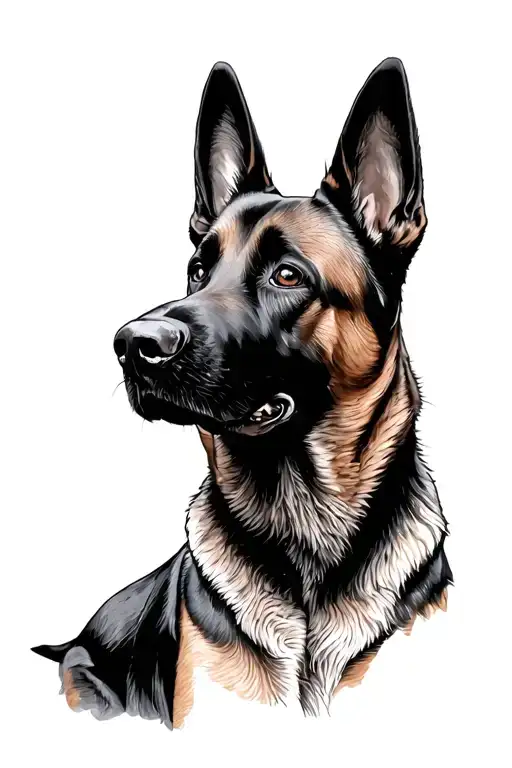 Belgian Malinois tattoo design idea