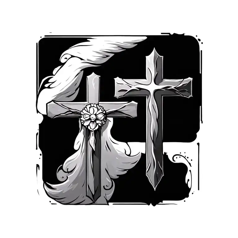 Christian orthodox cross tattoo design idea