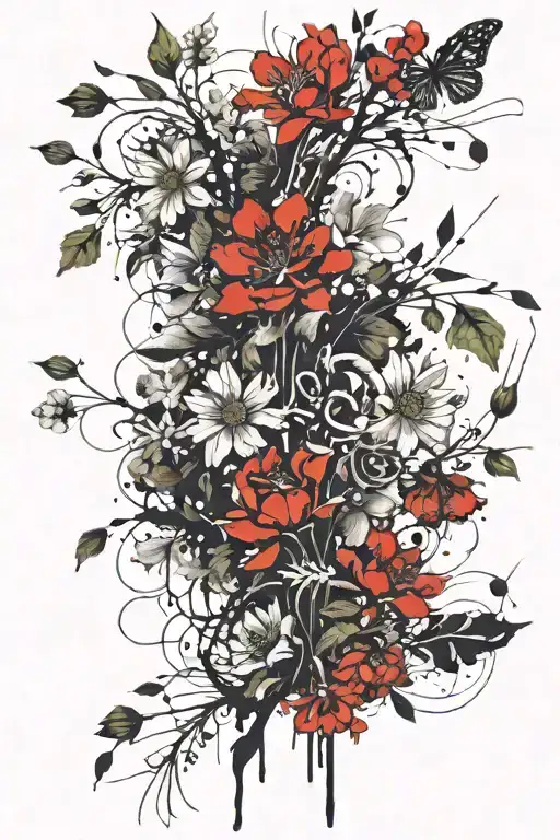 wildflowers love grandma tattoo design idea