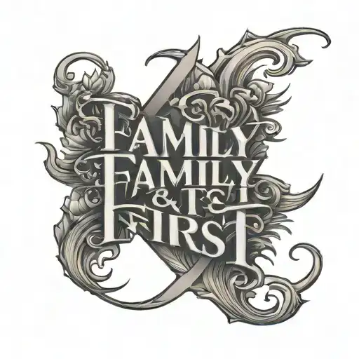 family first letter tattoo design idea