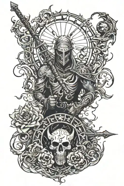 though I walk through the valley of shadow of death, I will fear no evil, for you are with me. your rod and staff, they  tattoo design idea