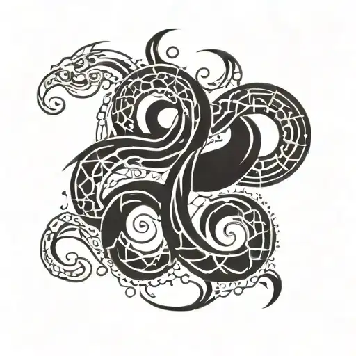 aquarius scorpio zodiac sign bdsm symbol combined tattoo design idea