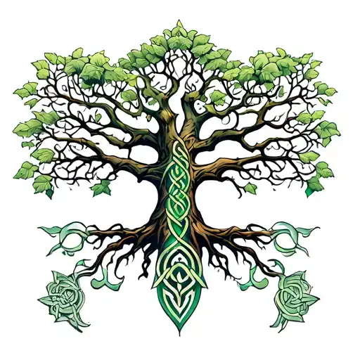 Celtic Oak Tree tattoo design idea