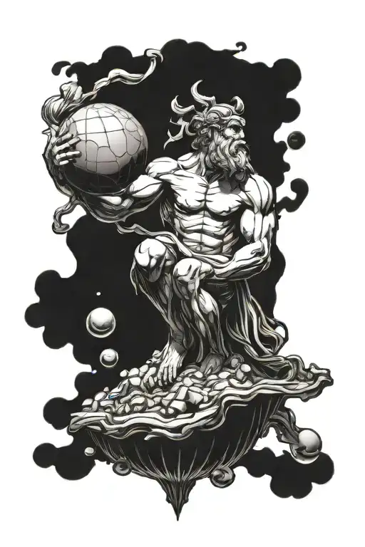 greek god atlas holding the world tattoo design idea
