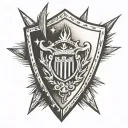 shield with spikes tattoo design idea