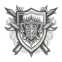 shield with spikes tattoo design idea