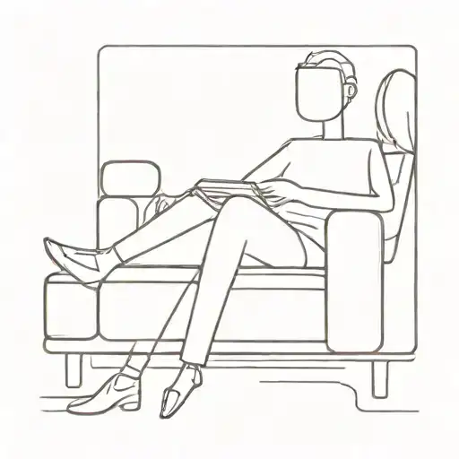 stickman on a sofa watching a movie tattoo design idea