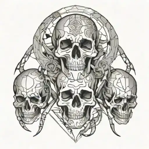 skulls and scorpion tattoo design idea