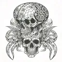 skulls and scorpion tattoo design idea