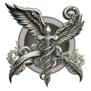 Caduceus tattoo design idea