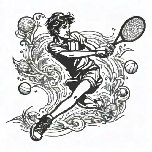tennis peter pan tattoo design idea