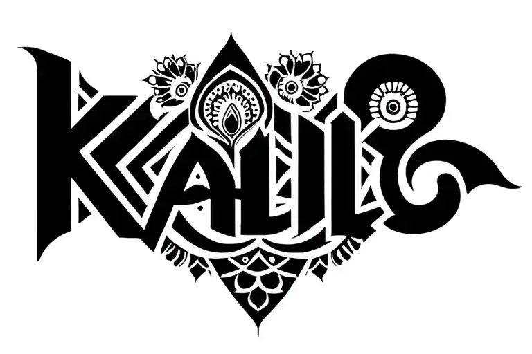 the name Kajal to be put on hand tattoo design idea