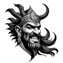 10 Head Ravana tattoo design idea