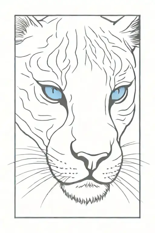 PANTHER WITH BLUE EYES tattoo design idea