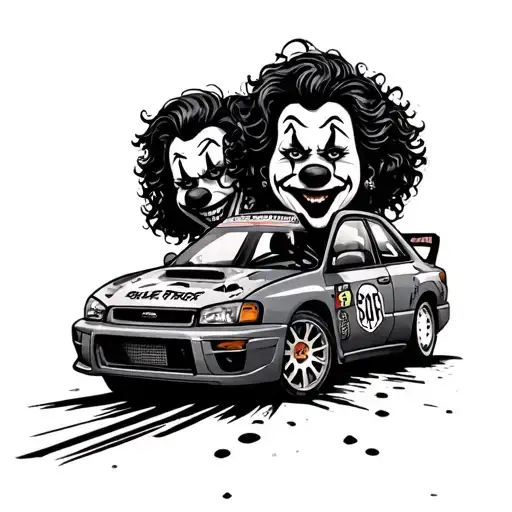 sad and happy clowns faces italian theater demonic small size subaru impreza rally car below and a sol key tattoo design idea