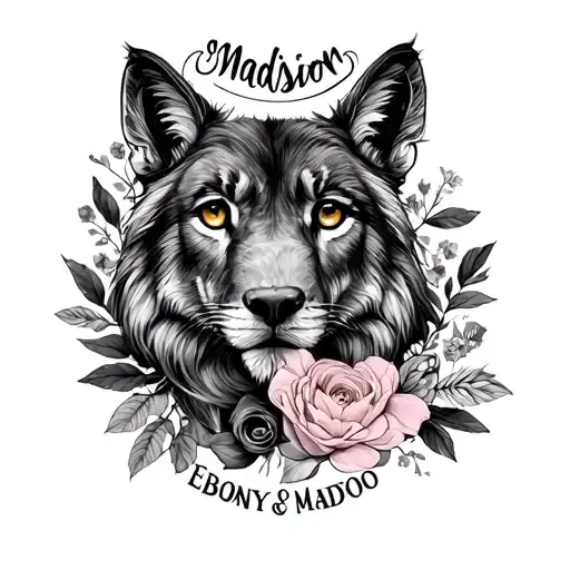 "Ebony & Madison" animals and love  tattoo design idea