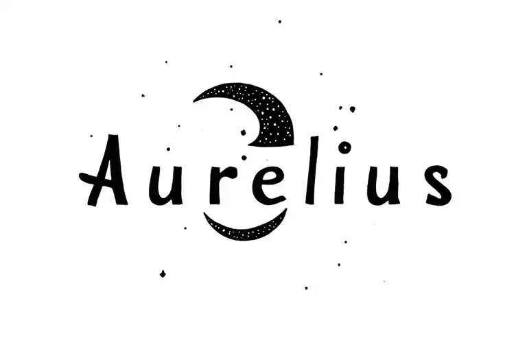 "Aurelius" Celestial moon tattoo design idea