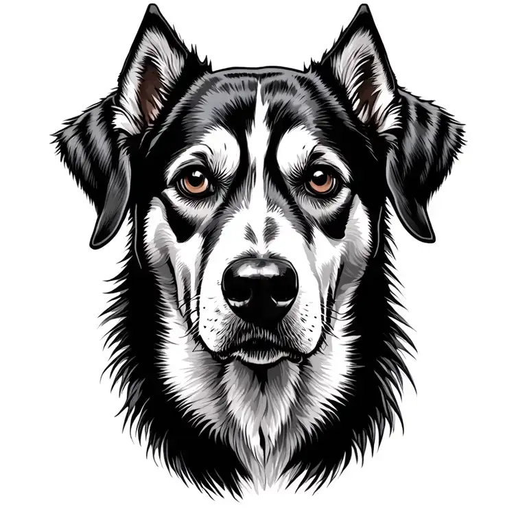 husky blue tick coonhound tattoo design idea
