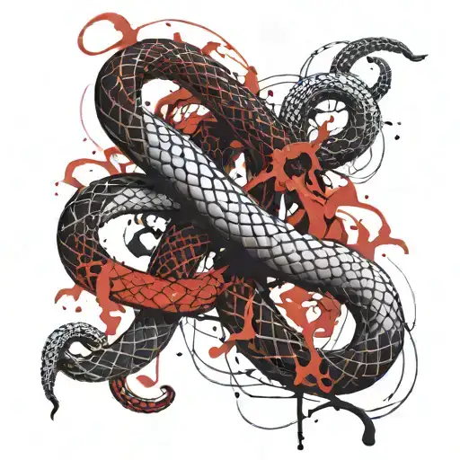 ancient greek mythology fighting snakes tattoo design idea