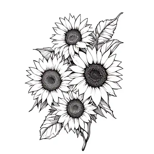 sunflowers and flip flop tattoo design idea