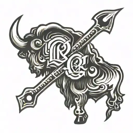 cattle brand with the letters SAW  tattoo design idea