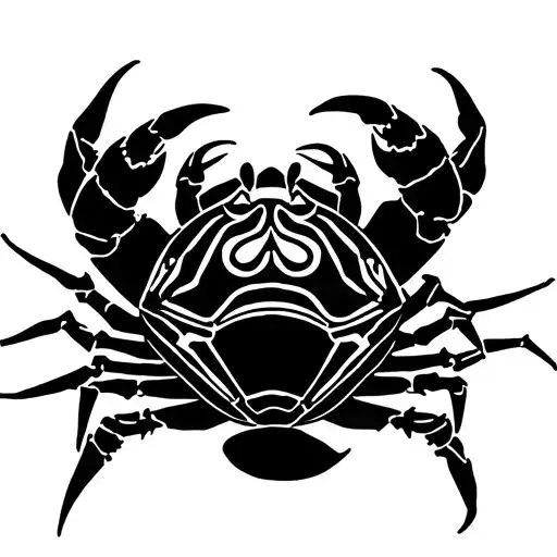 cancer crab extended claws zodiac symbol tattoo design idea