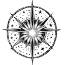 symmetrical design that combines the Leo and Virgo constilations Star patterns tattoo design idea