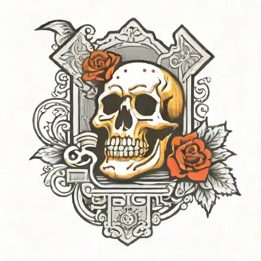 tombstone rip tattoo design idea