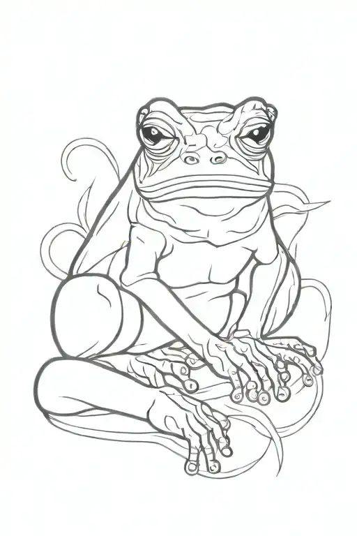 lion monkey frog smoking tattoo design idea