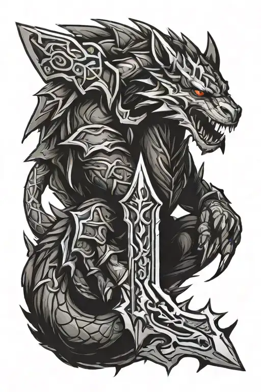 Monster Hunter Charge Blade tattoo design idea