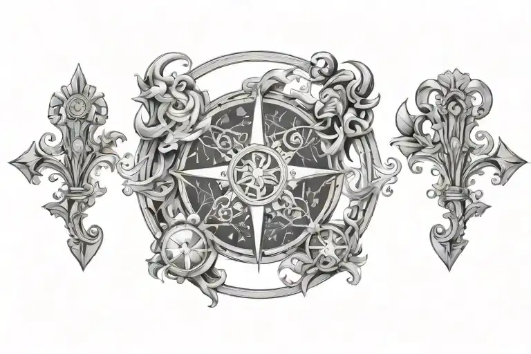 zodiac signs intertwined libra, ares, virgo vectors tattoo design idea