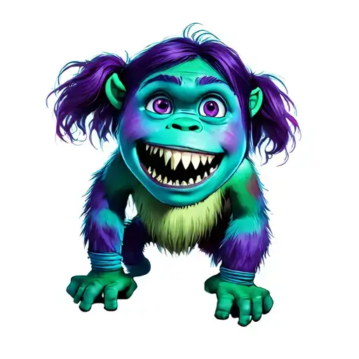 boo from monster inc cross chucky tattoo design idea